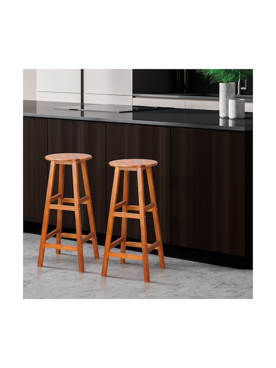 Hölzernes Hocker für Bar Für den Außenbereich Brown 2Stück 34x34x76cm