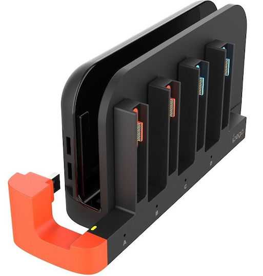 iPega Charger Dock Charging Station for 4 controllers Switch 2 Black
