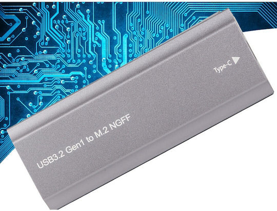 Sata Hard Drive Case M.2 SATA III with connection SATA / USB 3.1 in Silber color