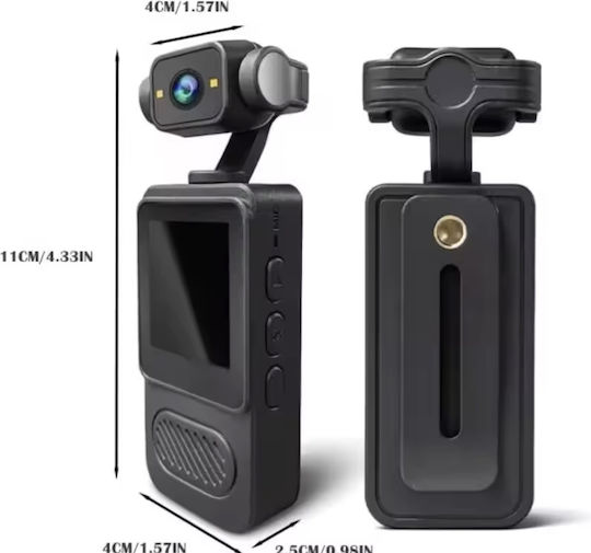 RS438193 Action Camera Full HD (1080p) Λήψης 360° με Οθόνη 1.31" και Wi-Fi Μαύρη