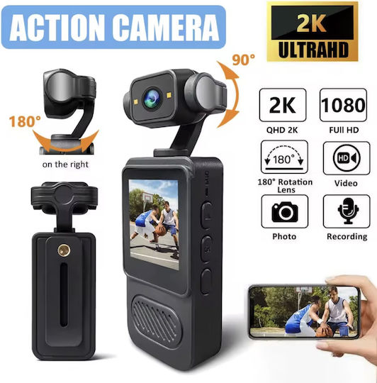 RS438193 Action Camera Full HD (1080p) Λήψης 360° με Οθόνη 1.31" και Wi-Fi Μαύρη