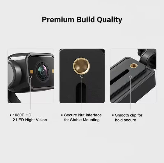 ROZA TC56 Action Camera Full HD (1080p) 360° Capture with Screen Black