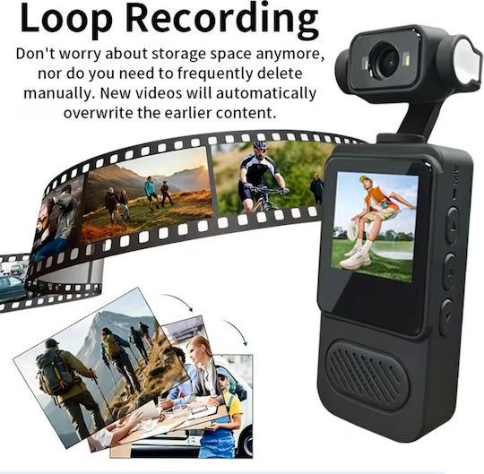 ROZA TC56 Action Camera Full HD (1080p) 360° Capture with Screen Black