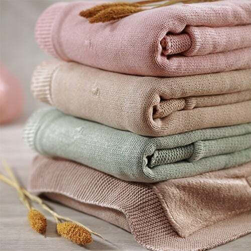 Babyono Одеяло Детски пелени за пелени 100% памук Бежов 75x100см.