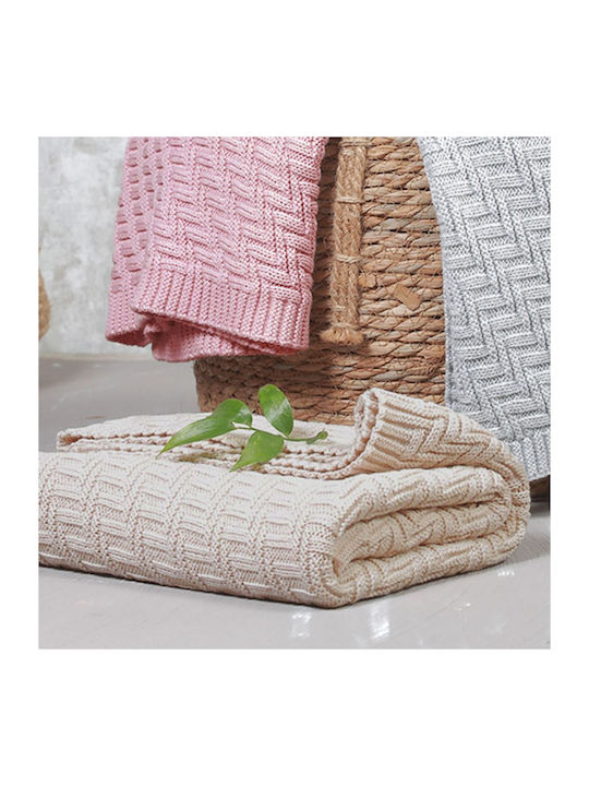 Babyono Blanket Nursery Swaddling Blankets Knitted Beige 75x100cm