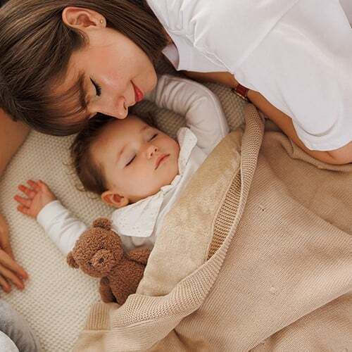 Babyono Одеяло Детски пелени за пелени 100% памук Бежов 75x100см.