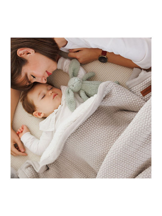Babyono Κουβέρτα Αγκαλιάς & Λίκνου Βαμβακερή Γκρι 75x100εκ.
