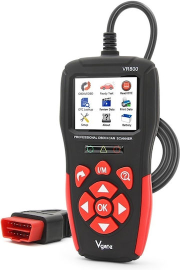 Techstar Vgate Vr800 Professional Car Diagnostic Multibrand OBD2 OBD+CAN Color Display Detailed Codes