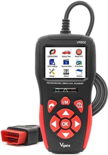 Techstar Vgate Vr800 Professional Car Diagnostic Multibrand OBD2 OBD+CAN Color Display Detailed Codes