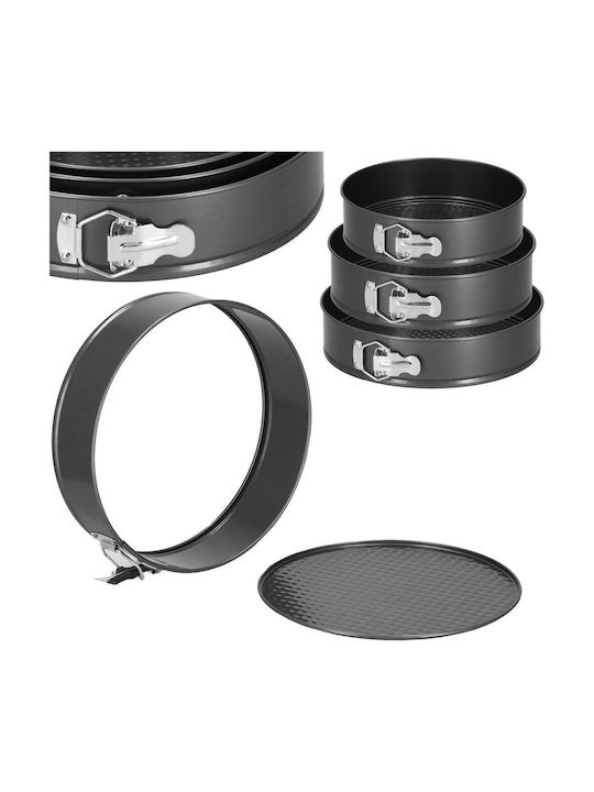Formă de Patiserie pentru Chec Rotund cu Bază Detașabilă 3buc