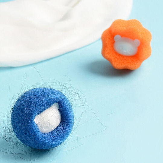 Set 4 Washing Machine Balls Pet Hair Removal Blue Orange