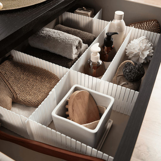 Organizator Sertare Alb 37x7cm 4 Bucăți