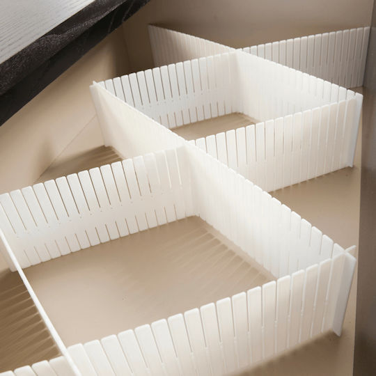 Organizator Sertare Alb 37x7cm 4 Bucăți