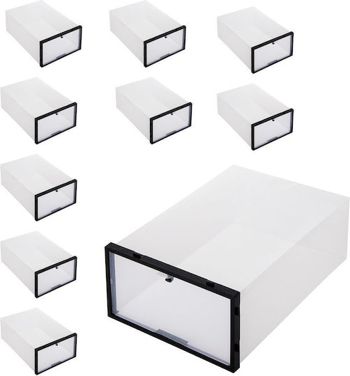Plastic Casetă pentru Pantofi în Culoare Negru 34x23x13cm 10buc