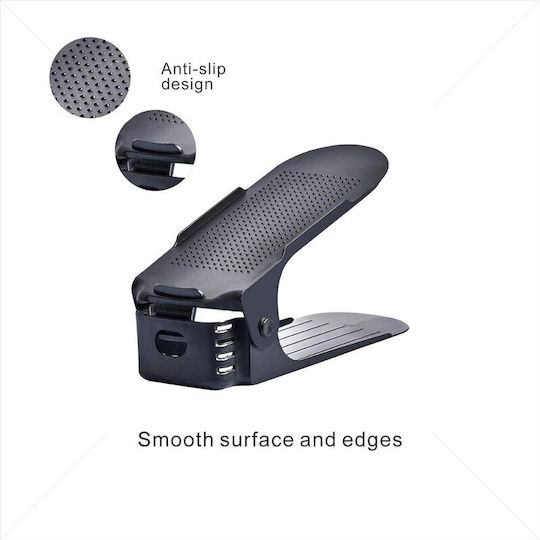 Bază Din Plastic Pentru Depozitarea Pantofilor Neagră 6x25.5x11cm 5 Bucăți