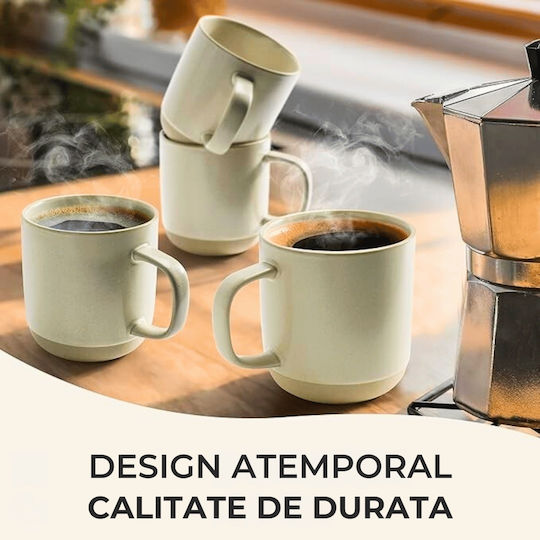 Miamio Cană Ceramică Bej 500ml 4buc