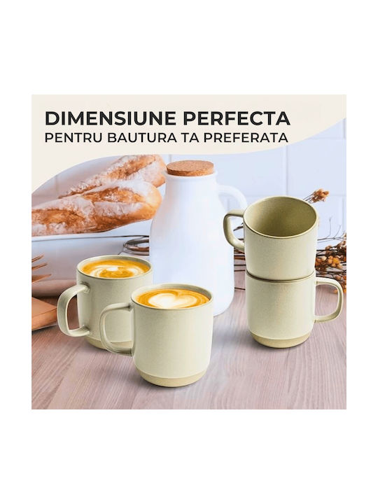 Miamio Cană Ceramică Bej 500ml 4buc