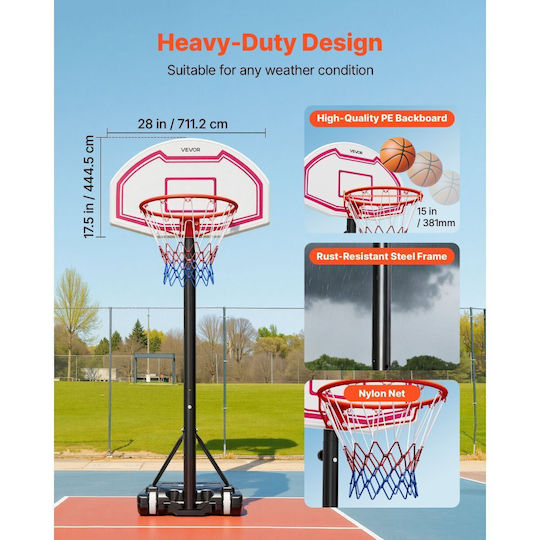 Vevor Indoor & Outdoor Basketball Hoop with Stand & Ball