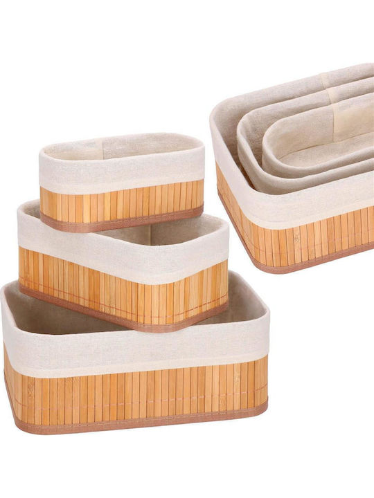 Aufbewahrungskorb Bamboo Braun 3Stück