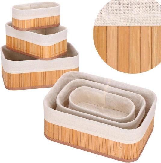 Aufbewahrungskorb Bamboo Braun 3Stück