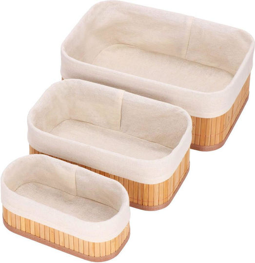 Aufbewahrungskorb Bamboo Braun 3Stück