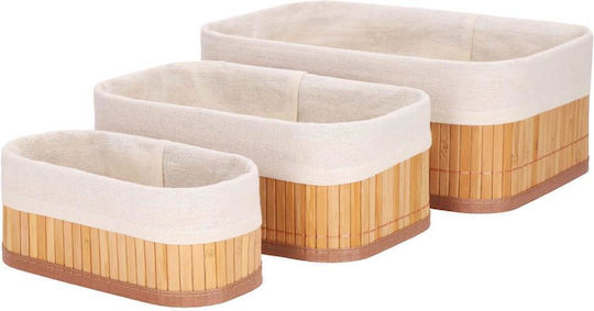 Aufbewahrungskorb Bamboo Braun 3Stück