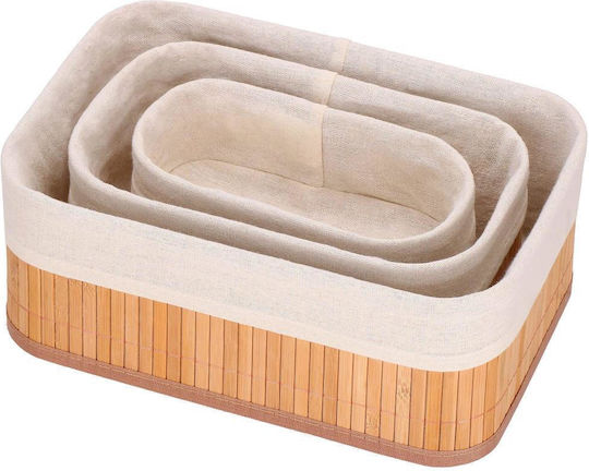Aufbewahrungskorb Bamboo Braun 3Stück