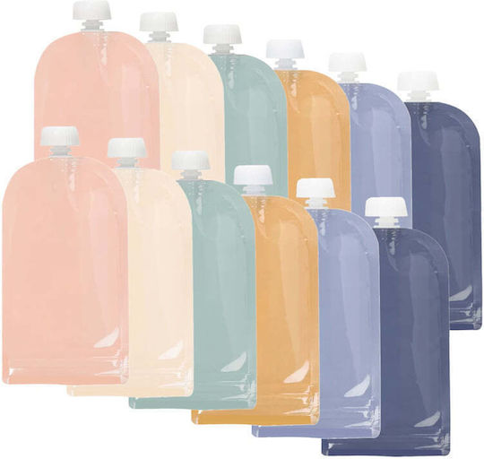 Jane Pungă Pentru Alimente Multicoloră Din Plastic Pentru 4+ Luni 12 Bucăți
