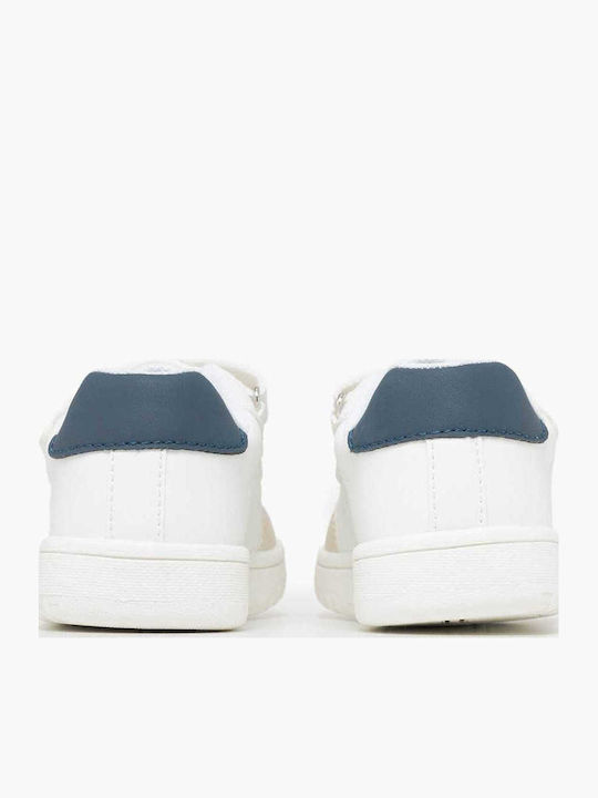 Kids Sneakers with Hoop & Loop Closure White