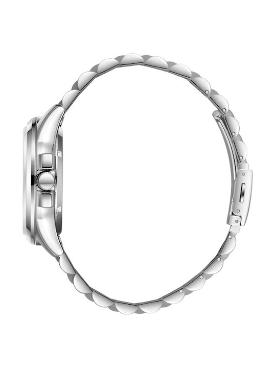 Lee Cooper Men's Watch 43mm Automatic With Silver Metal Bracelet