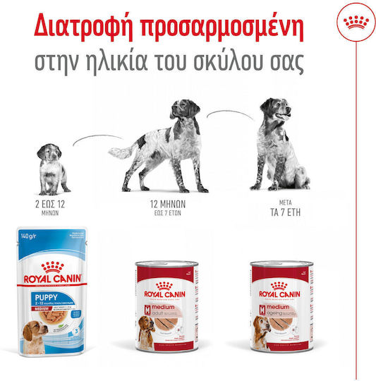 Royal Canin Medium Υγρή Τροφή για Ηλικιωμένους Σκύλους Διαίτης 12x410gr