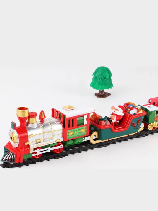 Trenuleț De Crăciun Cu Muzică 1 X Locomotivă 1 X Vagon 1 X Sanie Moș Crăciun 1 X Platformă 2 X Brazi 1 X Om De Zăpadă Lungime Totală 260 Cm 22 Bucăți Băieți Fete Bebelogic