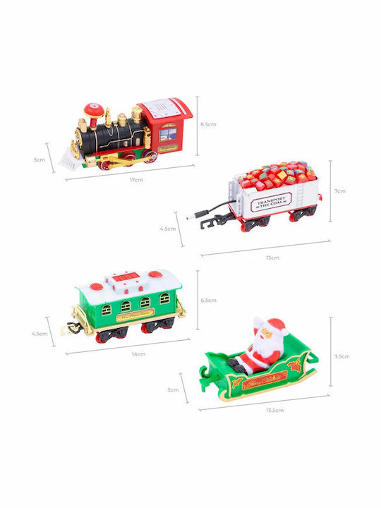 Set Trenuleț Fum Realist Lumini Sunete Pom De Crăciun 3 Vagoane Jucărie Suspendată Pom Bebelogic