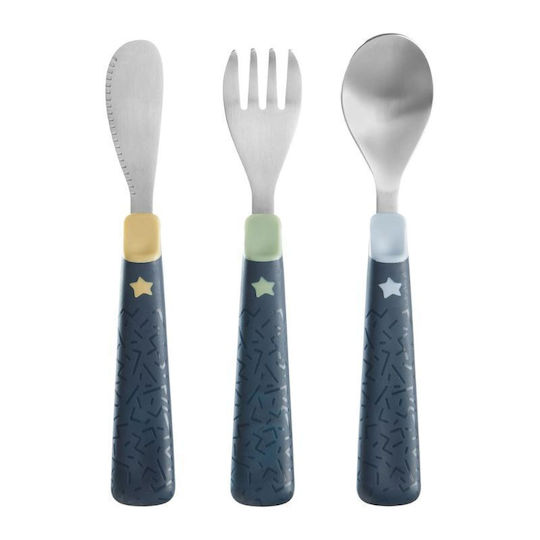 Tommee Tippee Set Tacâmuri pentru bebeluși din Metal pentru 12+ luni Albastru 3buc