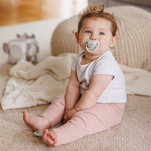 Babyono Day Night Silicone Pacifiers Night for 6-18 Months 2 Pieces