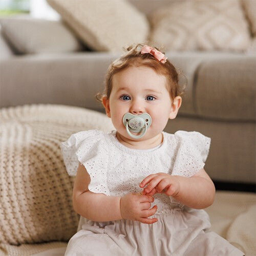 Babyono Day Night Silicone Pacifiers Night for 6-18 Months 2 Pieces