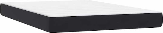 Doppelbett Bezogen Mit Stoff Schwarz mit Lattenrost & Matratze 160x210cm