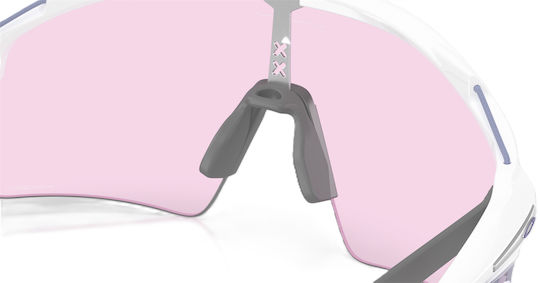 Oakley Cycling Glasses Prizm with White Frame & Multicolour Lenses