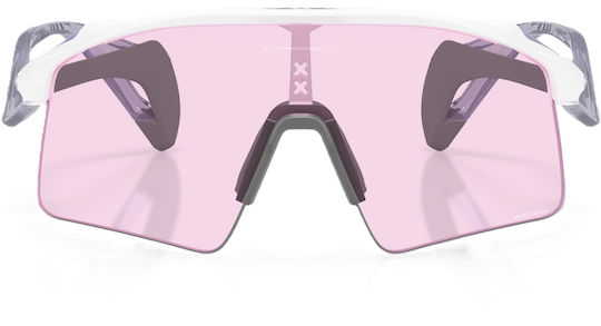 Oakley Cycling Glasses Prizm with White Frame & Multicolour Lenses