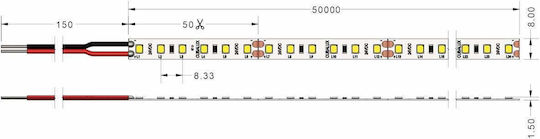 Cubalux Ταινία LED Tωra 24V Θερμό Λευκό Φως 50m