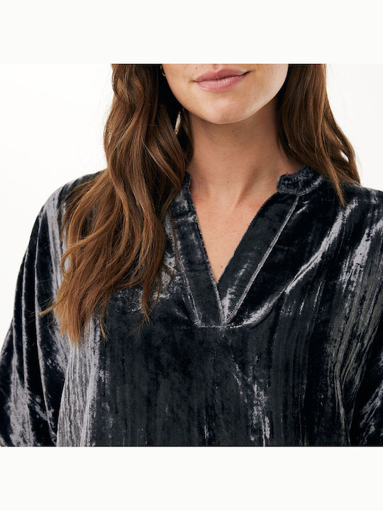 Bluza Damă Catifelată Neagră