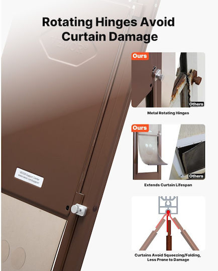 Vevor Door Dog made of Metal in Brown Color 26.04 x 41.28cm