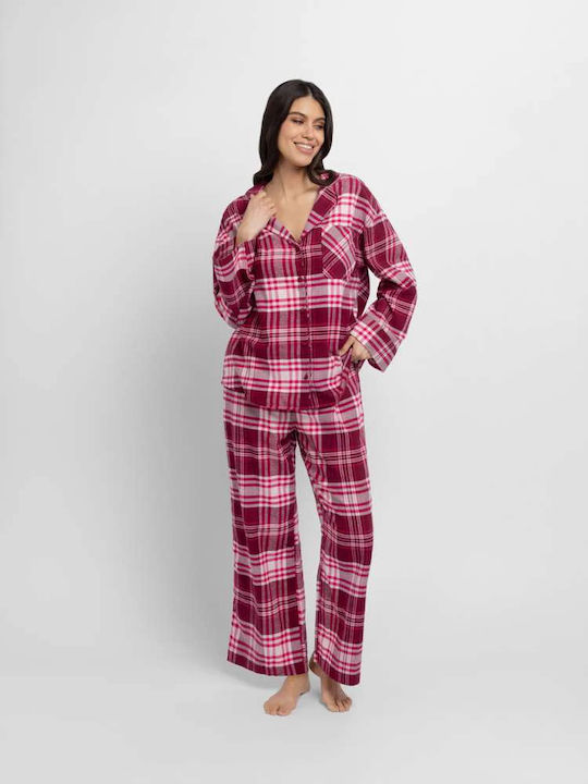 Dorina Winter Damen Pyjama-Set Red Dorina Winter Damen Pyjama-Set Red
