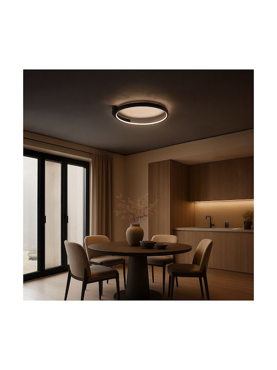 Eko Light Πλαφονιέρα Οροφής Μαύρη με Ενσωματωμένο LED