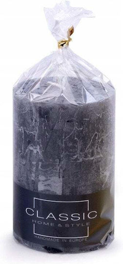 Rustic Pillar Candle Donau Home 70x100 Mm Graphite