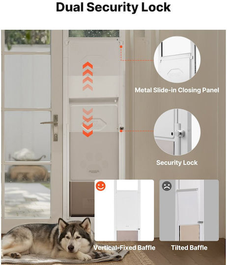 Vevor Door Dog & Cat made of Metal in White Color 34.6 x 60cm