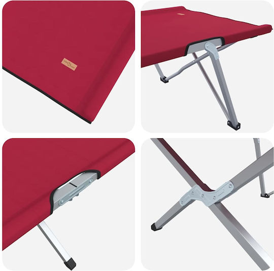 Klappbett ohne Matratze Einzel Rot Set 2Stücke 194x62.5x42.5cm