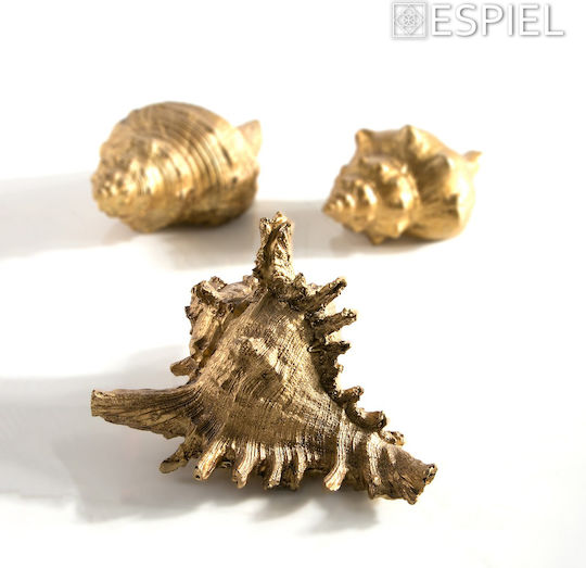 Decorative Tabletop Seashell Polyresin Gold Espiel 14x12.5x9.5cm Mt2727k2 Set 2 Pieces Material Polyresin Gold Espiel Mt2727k2 Decorative Tabletop Seashell Polyresin Gold Espiel 14x12.5x9.5cm Mt2727k2 Set 2 Pieces Material Polyresin Gold Espiel Mt2727k2