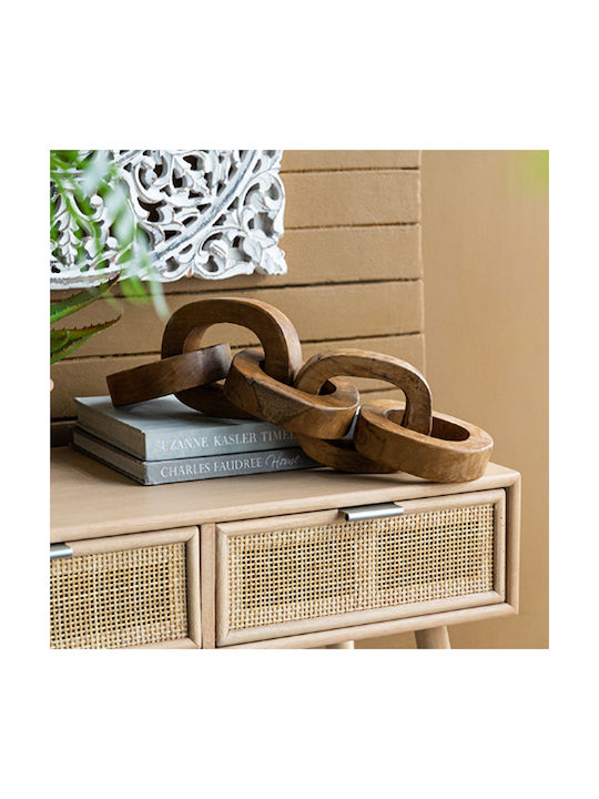 Artekko Woody Decorative Chains Wooden Teak Natural Shade 20x20x25 Cm 2 Pieces