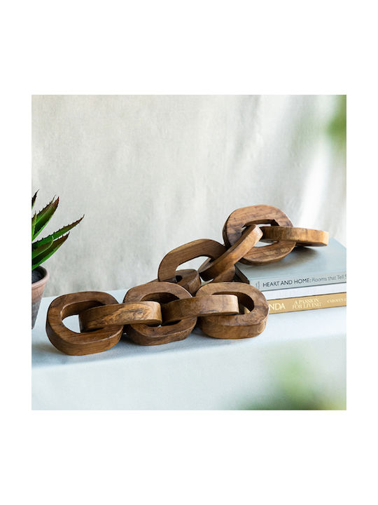 Artekko Woody Decorative Chains Wooden Teak Natural Shade 20x20x25 Cm 2 Pieces